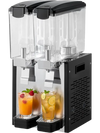 VEVOR Commercial Beverage Dispenser 2 Tanks 10 L / 10.6 QT Per Tank, Stainless Steel Juice Dispenser, Ice Tea Drink Machine with 45℉ to 54℉ Cooling Temperature, for Cold Drink Restaurant Bar Party