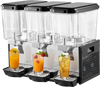 VEVOR Commercial Beverage Dispenser 3 Tanks 18 L / 19 QT Per Tank, Stainless Steel Juice Dispenser, Ice Tea Drink Machine with 45℉ to 54℉ Cooling Temperature, for Cold Drink Restaurant Bar Party