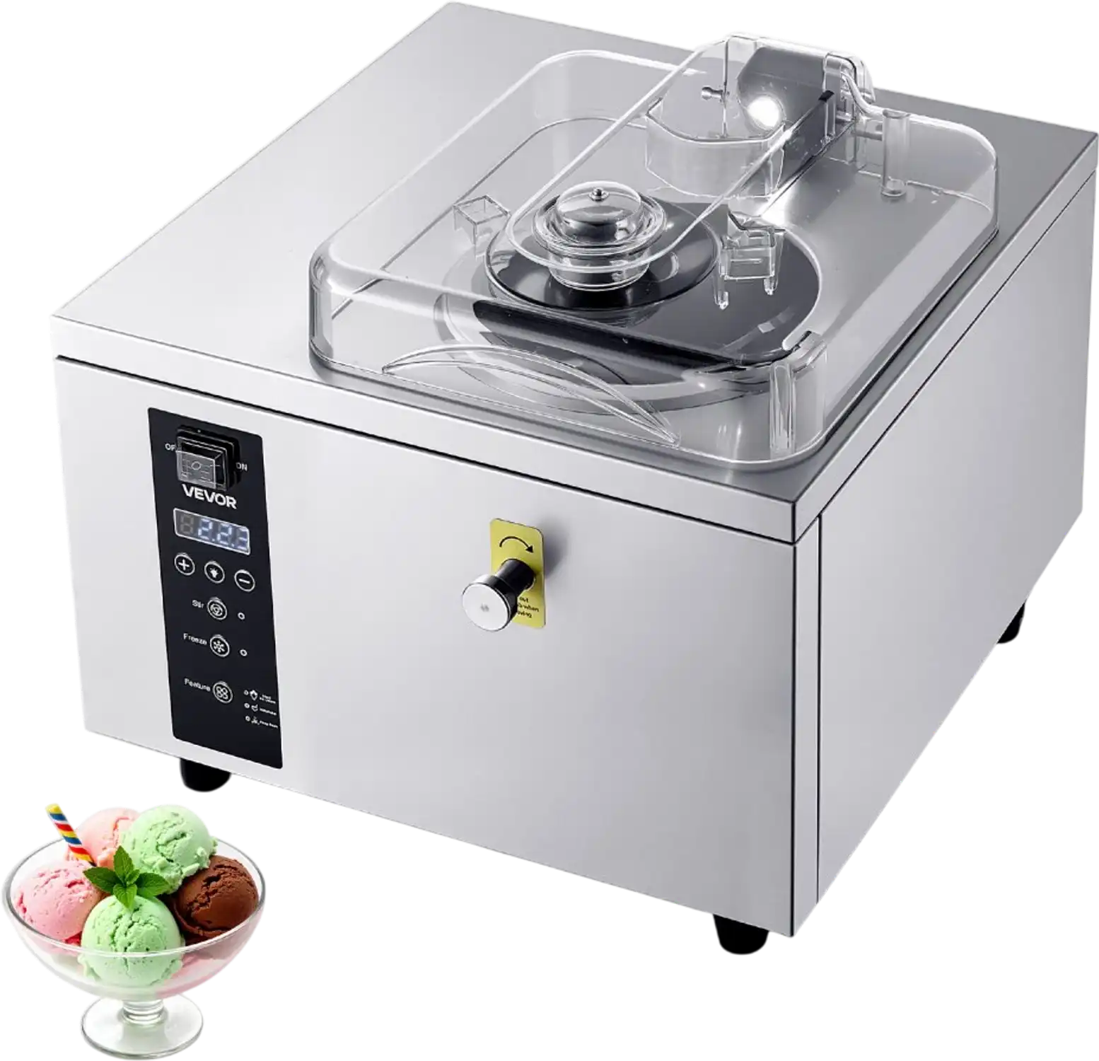 Vevor Commercial Hard Ice Cream Machine Gelato Hard Serve Maker 500W 1.32 Gal/Hour New