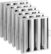 VEVOR Commercial Hood Filter, 15.5W x 19.5H Inch Range Hood Filters, Stainless Steel Restaurant Range Hood Baffle Filter for Grease Rated Commercial Kitchen Exhaust Hoods, 3 Grooves, Pack of 6