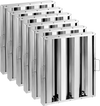 VEVOR Commercial Hood Filter, 15.5W x 19.5H Inch Range Hood Filters, Stainless Steel Restaurant Range Hood Baffle Filter for Grease Rated Commercial Kitchen Exhaust Hoods, 3 Grooves, Pack of 6