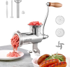 VEVOR Manual Meat Grinder, 304 Stainless Steel Hand Meat Grinder with Steel Table Clamp, Meat Mincer Sausage Maker with 1 Cutting Blade, 2 Cutting Plates, Sausage Tube for Beef Pork Pepper Mushroom