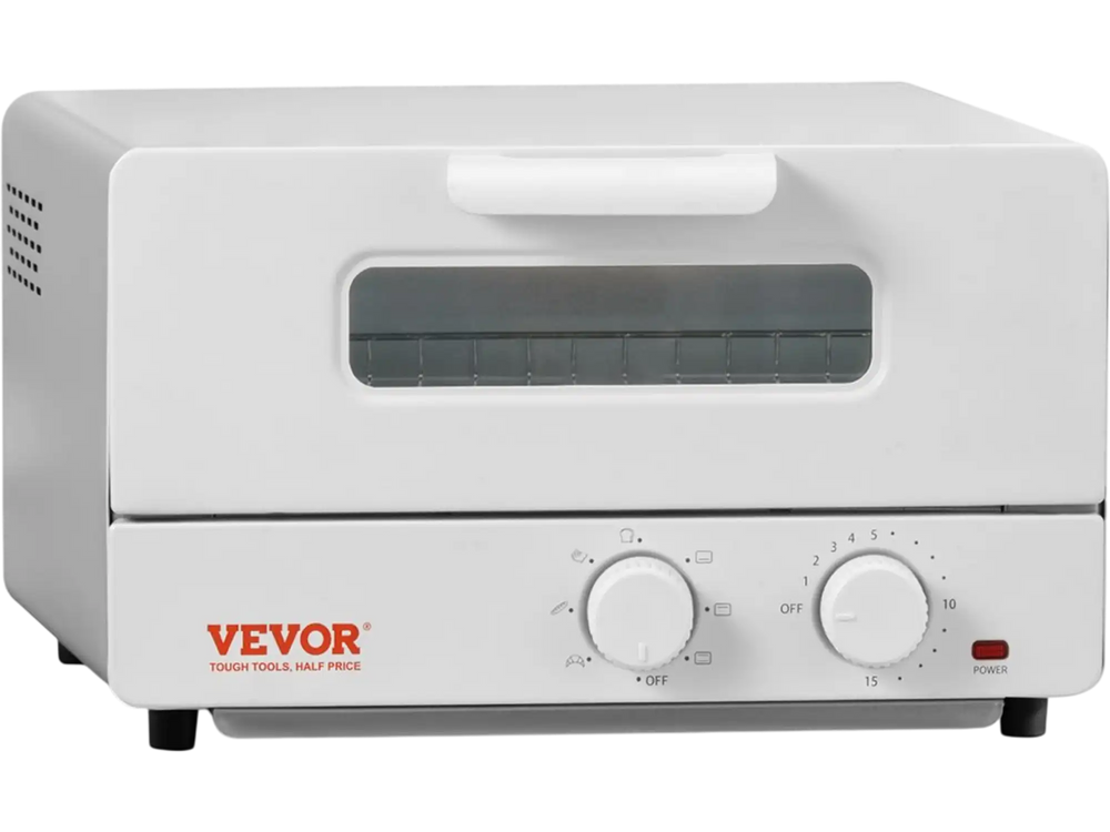 VEVOR 5-IN-1 Steam Oven Toaster, 12L Convection Oven, 1300W Steam Toaster Oven Countertop Combo with Grill, Pizza Pan, Gloves, 2 Slices Toast, 6-inch Pizza, Home and Commercial Use