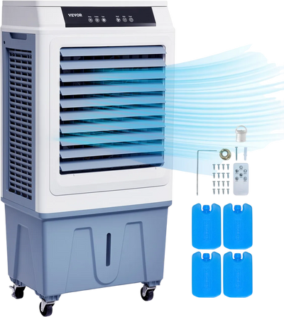 Vevor Evaporative Air Cooler 3100 CFM 9 Gal. Tank with 4 Ice Boxes Remote Control New