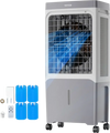 VEVOR Evaporative Air Cooler, 1800 CFM with 6.8 Gallon Water Tank Swamp Cooler, Portable Cooling Fan with Remote Control, 12H Timer, 4 Ice Boxes, Quiet Operation, 3 Wind Speeds for Outdoor Indoor Use