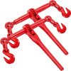 VEVOR 9215LBS 3/8\" – 1/2\" Ratchet Binders 9,215 LBS Secure Working Load, G70 Hooks and Adjustable Length, for Grade 70-80 Chains, Tie Down, Hauling, Towing, 2-Pack, Red
