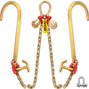 VEVOR G80 V Bridle Chain, 5/16" x 2' Towing Chain Bridle with 15" J Hooks, R Hooks & Grab Hooks, Heavy Duty Transport Chain Bridle with 10800 lbs Safe Working Load for Flatbed Truck Wrecker Recovery