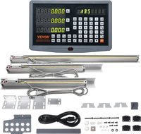 VEVOR Digital Readout 16 inch & 18 inch & 38 inch Linear Scale 3 Axis DRO Display Kit Multifunctional Crystal-Clear Display Precision 5μm Read Head