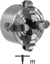 VEVOR 4-Jaw Lathe Chuck, 3 Inch (80 mm), 4-Jaw Independent Chuck, 0.1-3.15 in (5-80 mm) Clamping Range with T-key Fixing Screws Reversible Jaws, HT300 Material, Internal External for Wood Metal Lathe