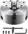 VEVOR 3-Jaw Lathe Chuck, 8'', Self-Centering Lathe Chuck, 0.16-8 in/4-200 mm Clamping Range with T-key Fixing Screws Hexagon Wrench, for Lathe 3D Printer Machining Center Milling Drilling Machine