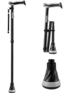 VEVOR Walking Cane for Man Woman, Folding Walking Stick with 8-Level Adjustable Height & Anti-Slip Tip, Lightweight and Portable Aluminum Mobility Walking Aid for Senior Adult, 250LBS Loading