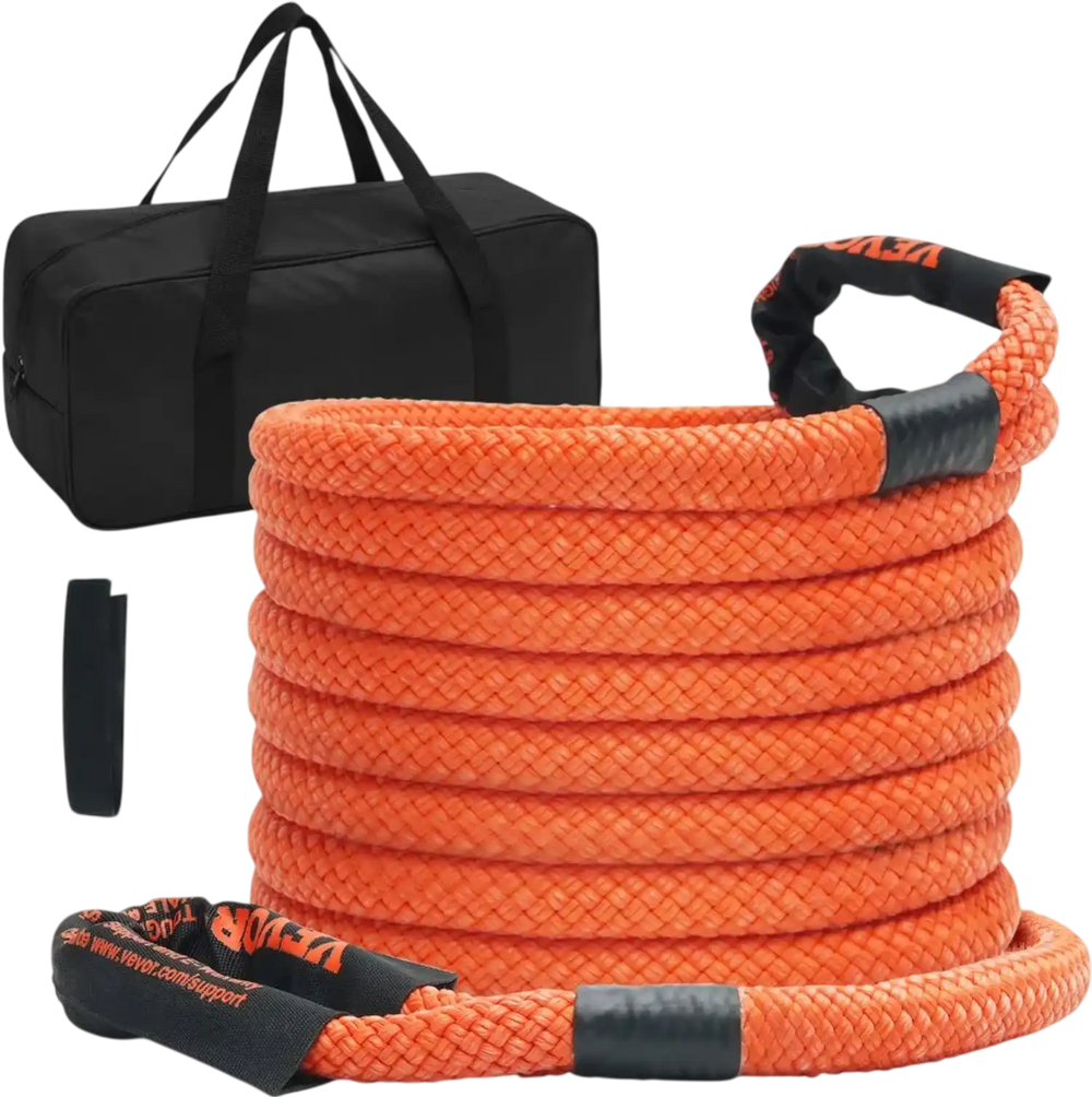 VEVOR 1" x 30' Kinetic Recovery Tow Rope 38,000 lbs, Heavy-Duty Off Road Snatch Strap, Extreme Duty 30% Elasticity Energy Snatch Strap for Jeep Car Truck ATV UTV SUV Tractor
