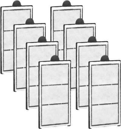 VEVOR Aquarium Filter Cotton, 8 PCS Fish Tank Replacement Filter Cartridges for 2.5/3.5 Gal, Fishbowl Accessories with Multi-Layer Filtration Easy Installation, for MN-200 and MN-280 Models