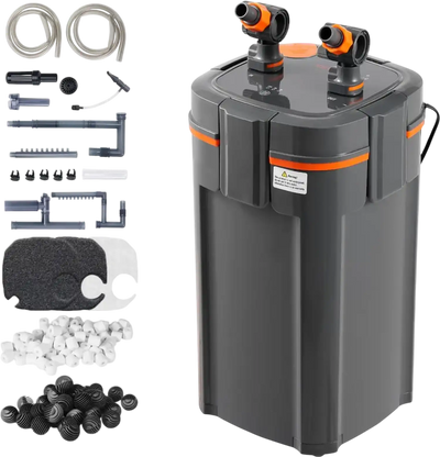 VEVOR Aquarium Filter 264GPH, 3-Stage Canister Filter 75 Gallon, Ultra-Quiet Internal Aquarium Filter with UV Protection, Submersible Power Filter with Multiple Function for Fish Tanks, 11W