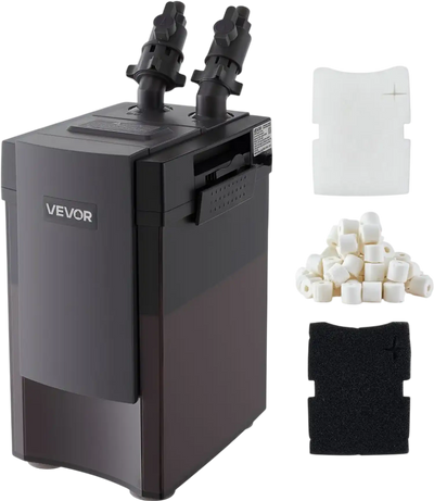 VEVOR 162.7GPH Canister Filter, 3-Stage External Aquarium Filter with Powerful Pump, Water Circulation Cleaning Machine with Media for Large Fish Tanks and Aquariums Up to 100 Gallons, for Freshwater