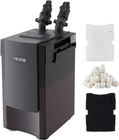 VEVOR 396GPH Canister Filter, 4-Stage External Aquarium Filter with Powerful Pump, Water Circulation Cleaning Machine with Media for Large Fish Tanks and Aquariums Up to 125 Gallons, for Freshwater