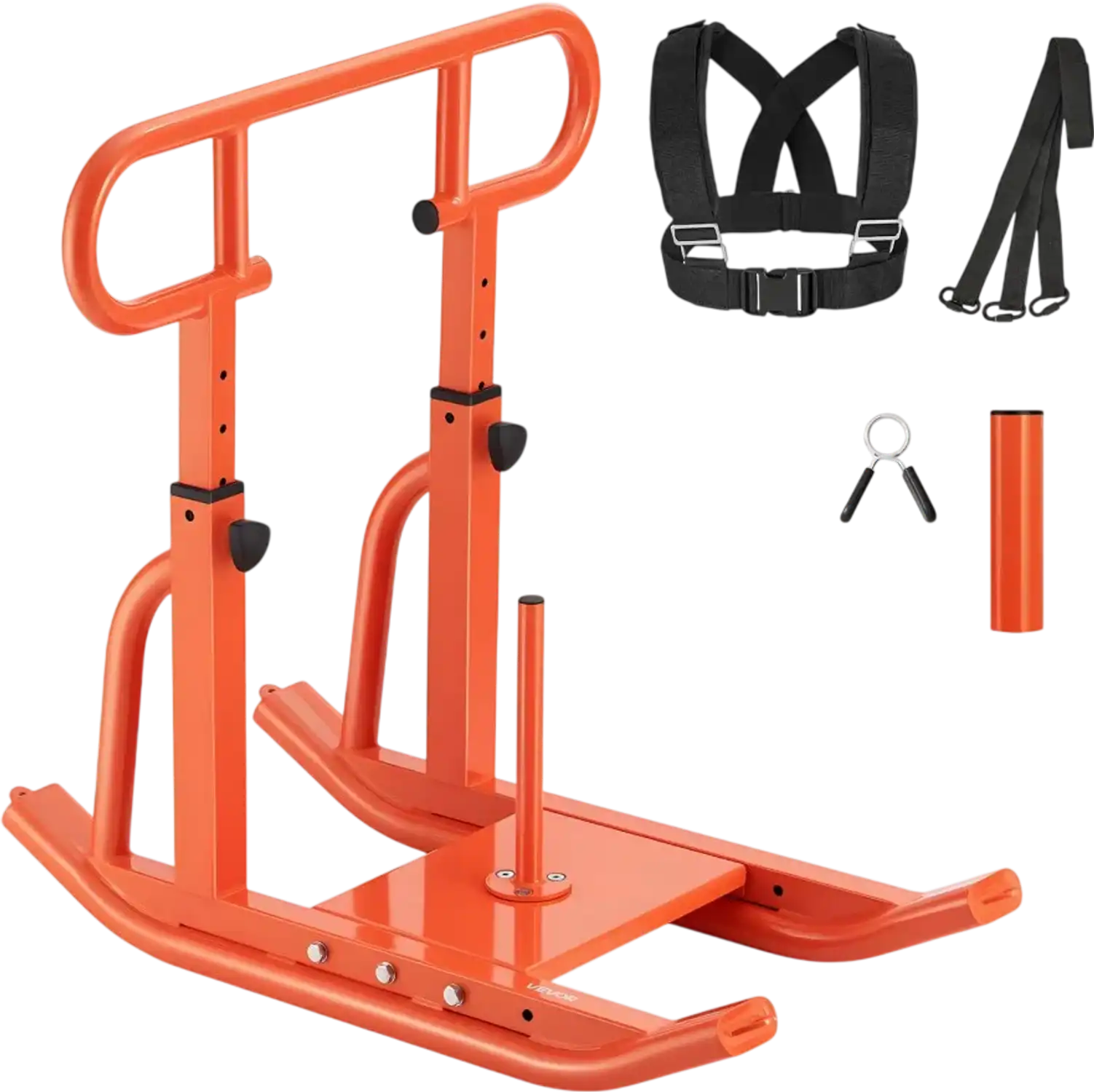 Vevor Weight Sled Adjustable Height Handle Fitness Training Orange New