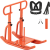 VEVOR Weight Sled, Steel Power Sled, Fitness Training Sleds for Athletic Exercise Speed Improvement, Workout Equipment with Adjustable Height Handle, Compatible with 1/2 in Weight Plates, Orange