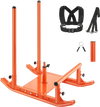 VEVOR Weight Sled, Steel Power Sled, Fitness Strength Training Sleds for Athletic Exercise Speed Improvement, Workout Fitness Equipment with Handle, Compatible with 1/2 in Weight Plates, Orange