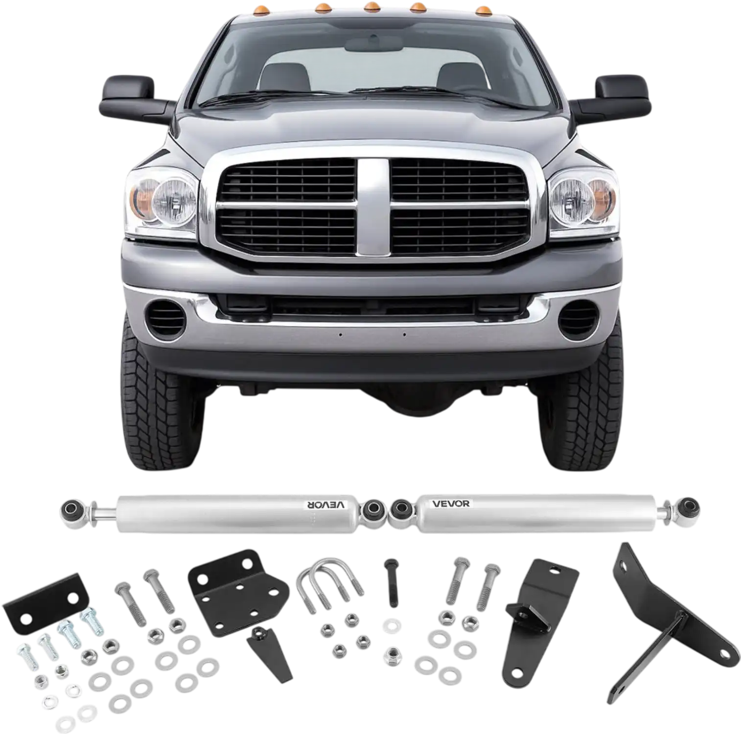 Vevor Steering Stabilizer Dual Kit for 2003-2012 Dodge Ram 2500/3500 4WD 2