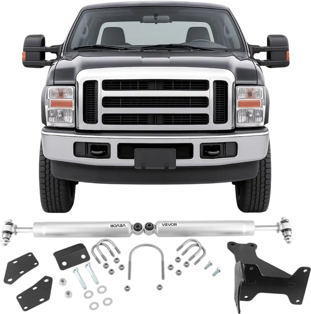 VEVOR Dual Steering Stabilizer, for 2005-2024 Ford F-250/F-350 Super Duty 4WD, Dual Steering Stabilizer Kit Fits with 2 Inches of Suspension Lift or Higher, Enhanced Control and Reduced Vibration