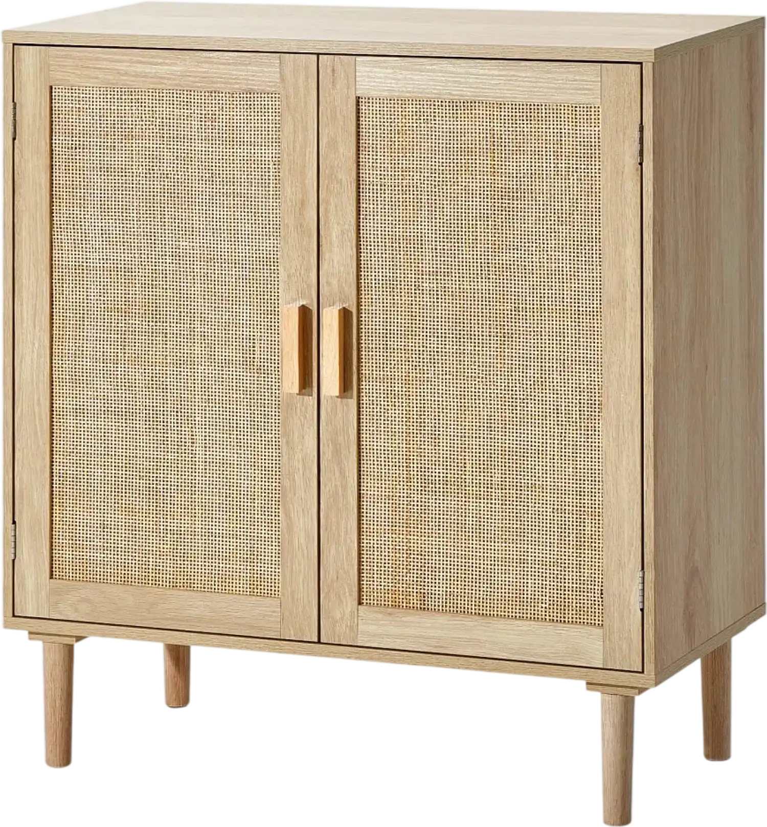 Vevor Cabinet Rattan Storage Accent Cabinet with 2 Magnetic Doors and Adjustable Shelves Natural New