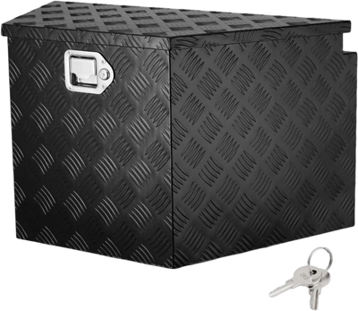 VEVOR Trailer Tongue Box, Aluminum Alloy Diamond Plate Tongue Box Tool Chest, Heavy Duty Trailer Box Storage with Lock and Keys, Utility Trailer Tongue Box for Pickup Truck, RV, Trailer, 39