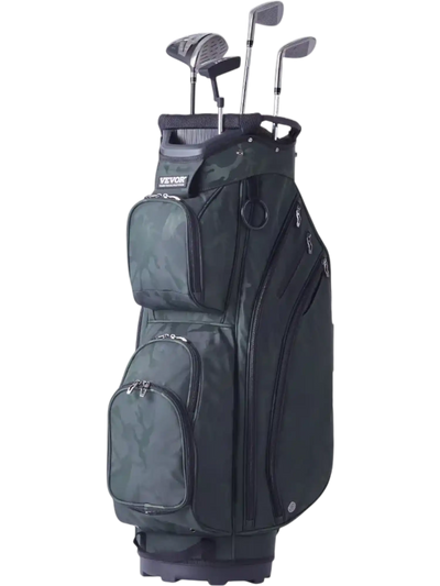 VEVOR Golf Cart Bag with 14 Way Organizer Divider Top, 36” 11 Pockets Premium Nylon Cart Bag, Durable Golf Bags with Handles & Dust Cover & Detachable Straps for Men & Women, Army Green