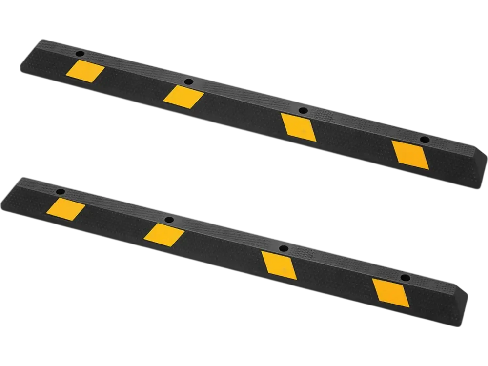 VEVOR Parking Stopper, 72 Inch 2 Pcs Heavy Duty Parking Aid for Garage, Rubber Curb Garage Floor Stopper with Reflective Strips, Aid Gadgets for Cars Vans Trucks Tire Wheel Guide Block Stops Bumpers