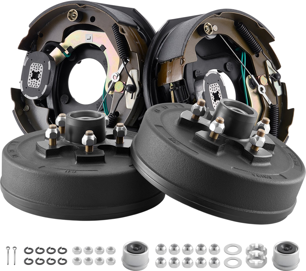 VEVOR Electric Trailer Brake Assembly, 10 x 2-1/4 Inch, 1 Pair Self-Adjusting Electric Brakes Kit for 3500 lbs Trailer Axle, Backing Plates for Braking System Part Replacement, Fit for Trailers, RVs