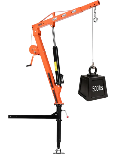 Vevor Truck Crane 500 lbs Pickup Hitch Mounted Telescopic Jib Hoist New