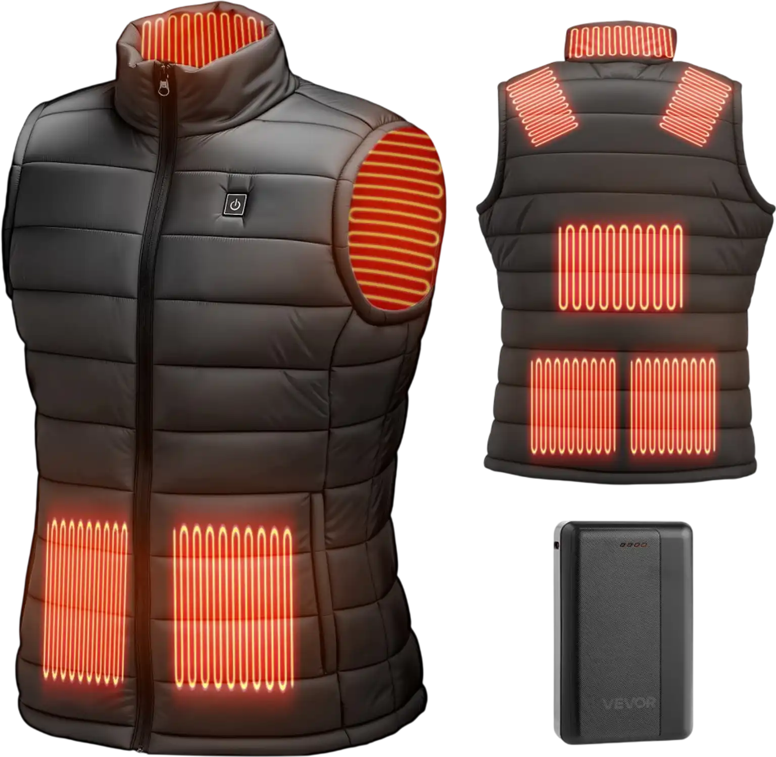 Vevor Heated Vest Men's Battery Heated 8 Zones 16000 mAh Size L New