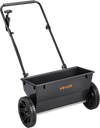 VEVOR Lawn Drop Spreader, 50LBS Capacity, Walk-Behind Push Spreader, 18 in Spreading Width, 10 in All Terrain Pneumatic Tires, Lawn Spreaders with Hopper Grate, for Seed, Fertilizer, Salt, Ice Melt