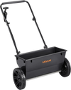 VEVOR Walk-Behind Push Spreader, 50LBS Capacity, Drop Spreader with Hopper Grate, 18 in Spreading Width & 30 Settings, 10 in All Terrain Tires, Garden & Lawn Spreaders for Seed, Fertilizer, Salt