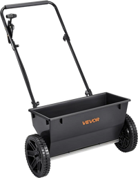 VEVOR Walk-Behind Push Spreader, 50LBS Capacity, Drop Spreader with Hopper Grate, 18 in Spreading Width & 30 Settings, 10 in All Terrain Tires, Garden & Lawn Spreaders for Seed, Fertilizer, Salt