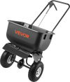 VEVOR Push Lawn Spreader, 12ft Spreading Width, Broadcast Spreader with 80lbs Load Capacity & 10 in All-Terrain Tires, Walk-Behind Garden & Lawn Broadcast Spreaders for Seed Fertilizer, Salt Ice Melt