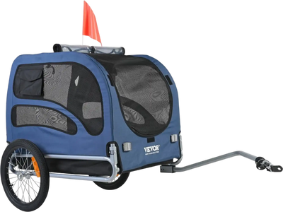 Vevor Dog Bike Trailer Pet Bicycle Carrier 100 lbs Blue/Black New