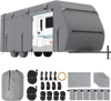 VEVOR Travel Trailer Cover, 24-27 ft RV Cover, 4-Layer Non-Woven Fabric Camper Cover, Waterproof, Windproof and Rip-Stop Class A RV Cover, with Storage Bag, Repair Patches, Straps and Tire Covers