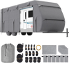 VEVOR Travel Trailer Cover, 18-20 ft RV Cover, 4-Layer Non-Woven Fabric Camper Cover, Waterproof, Windproof and Rip-Stop Class A RV Cover, with Storage Bag, Repair Patches, Straps and Tire Covers