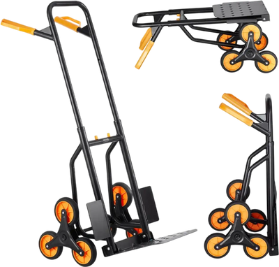 Vevor Stair Climbing Cart Heavy-Duty Folding Hand Truck Dolly 440 lbs 6 Wheels New
