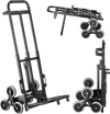 VEVOR Stair Climbing Cart, 460 lbs Capacity Stair Climber Hand Truck and Dolly, Heavy-Duty Folding Trolley Cart with Dual Handle, 6 Wheels & 2 Elastic Ropes for Home Office Shopping Moving Warehouse