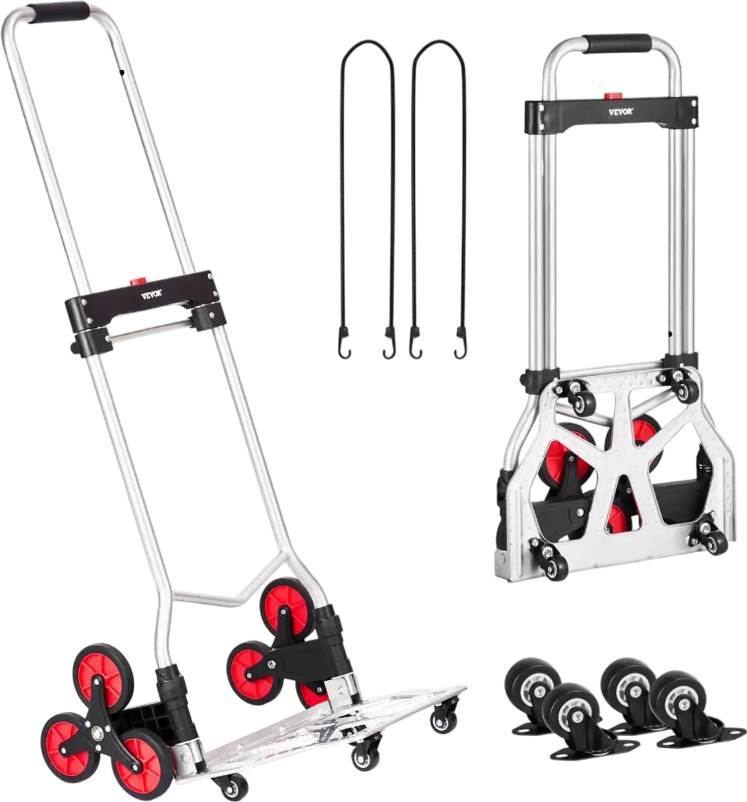 Vevor Stair Climbing Cart Heavy-Duty Folding Hand Truck Dolly 260 lbs 10 Wheels New