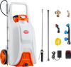 VEVOR Battery-Powered Sprayer with Wheeled Cart, 13.1 Gallons Electric Weed Sprayer, Adjustable 0-80 PSI, Yard Lawn Sprayers with Wheels, 5 Nozzles & 98ft Hose, 3-6H Spray Time, for Weeding, Cleaning