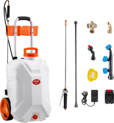 Vevor Lawn Sprayer 10 Gal. 0-80 PSI Battery-Powered with Wheeled Cart New