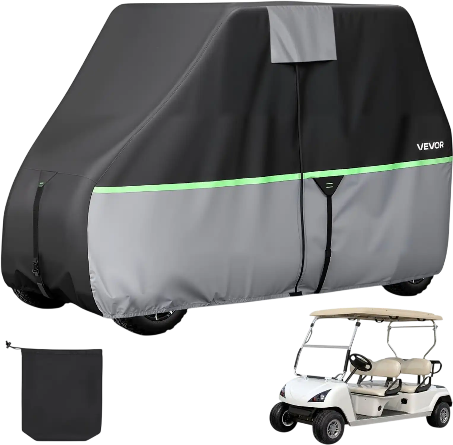 Vevor Golf Cart Cover Full Coverage 2+2/4 Passenger 600D Waterproof Oxford Fabric New