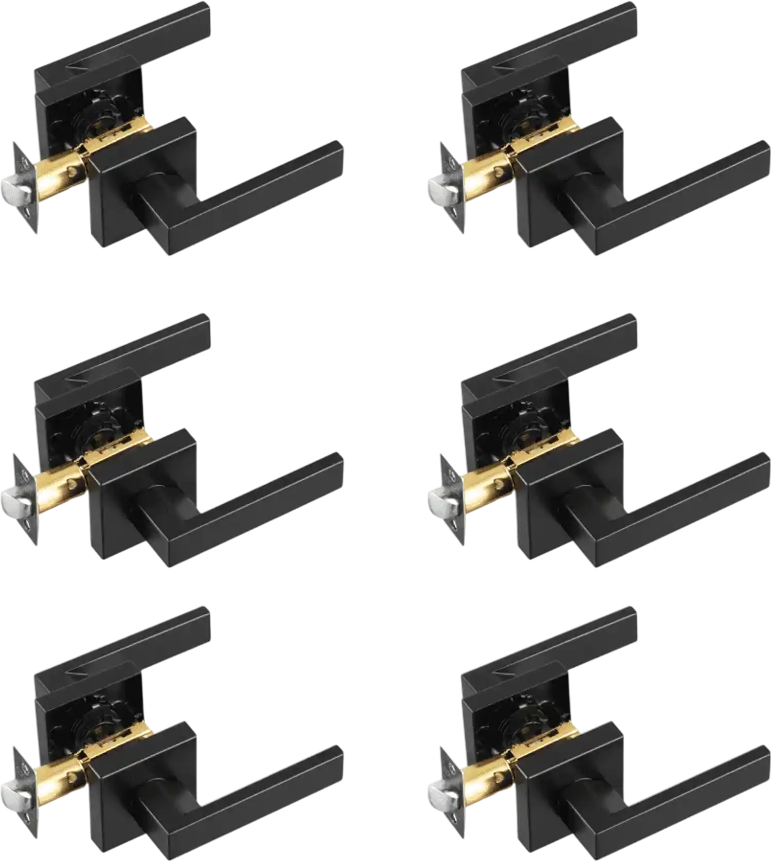 Vevor Door Handle Matte Black Passage Lever 6-Pack New