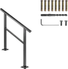 VEVOR Outdoor Handrail 165LBS Load Handrail Outdoor Stairs Aluminum Stair Handrail 36 x 35\" Outdoor Stair Railing Transitional Range from 0 to 30° Staircase Handrail Fits 2-3 Steps with Screw Kit
