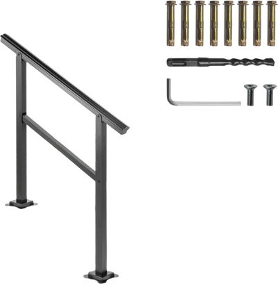 Vevor Stair Handrail Adjustable Aluminum Outdoor Railing for 2-3 Steps 36