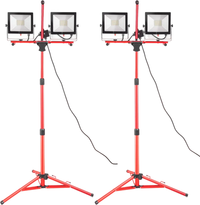 VEVOR LED Work Light with Stand, 2PCS 10000 Lumen Dual-head LED Work Light with 27.6\