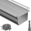 VEVOR Gutter Guard, 5 inch Width, Aluminum Leaf Filter DIY Gutter Cover, 52 PCS 208 ft Total Length, 0.157'' Hole Diameter & 0.02'' Thick Gutter Guards Fits Any Roof or Gutter Type